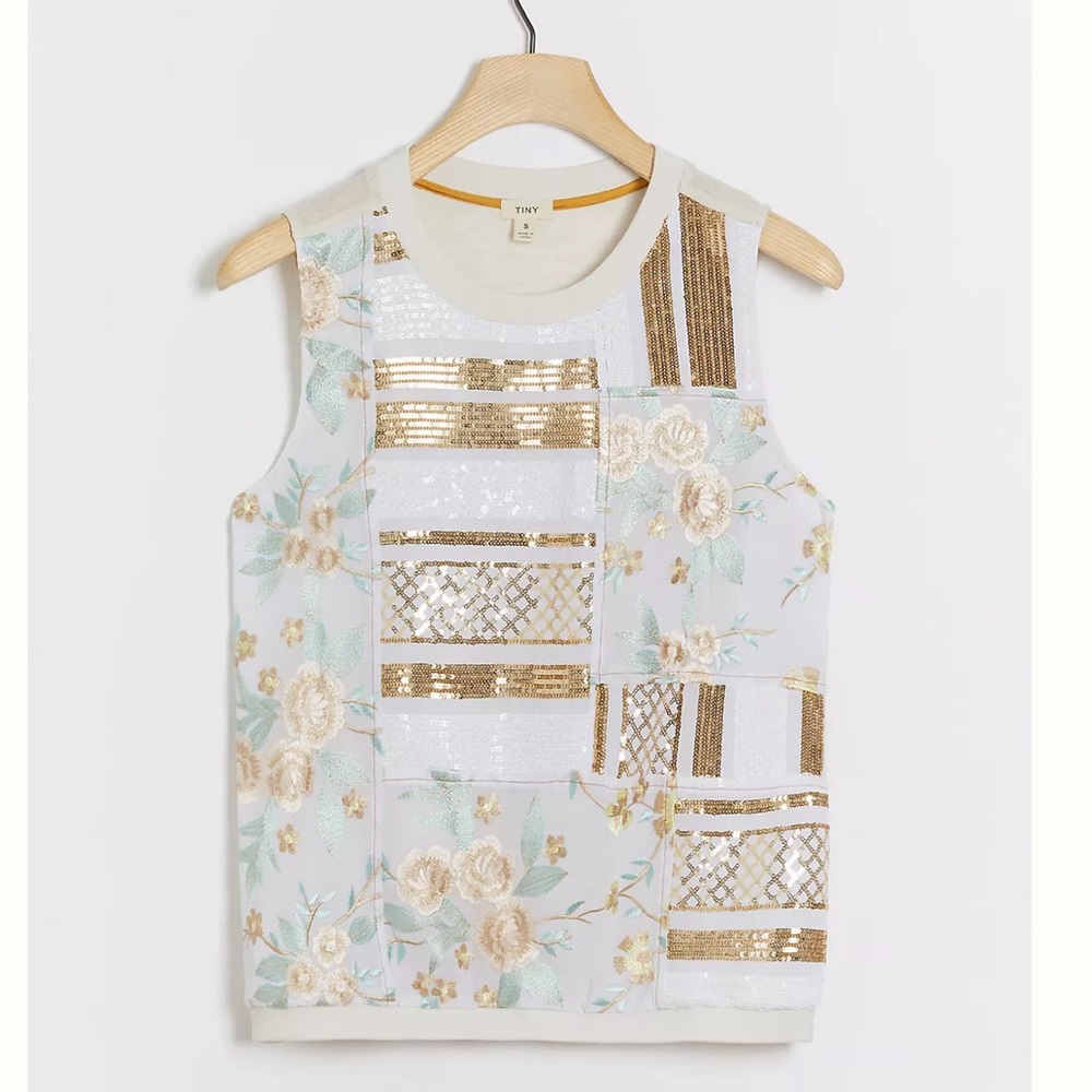 NWT Anthropologie Tiny Jessika Sequined Tank Top. Size Small. Super cute!